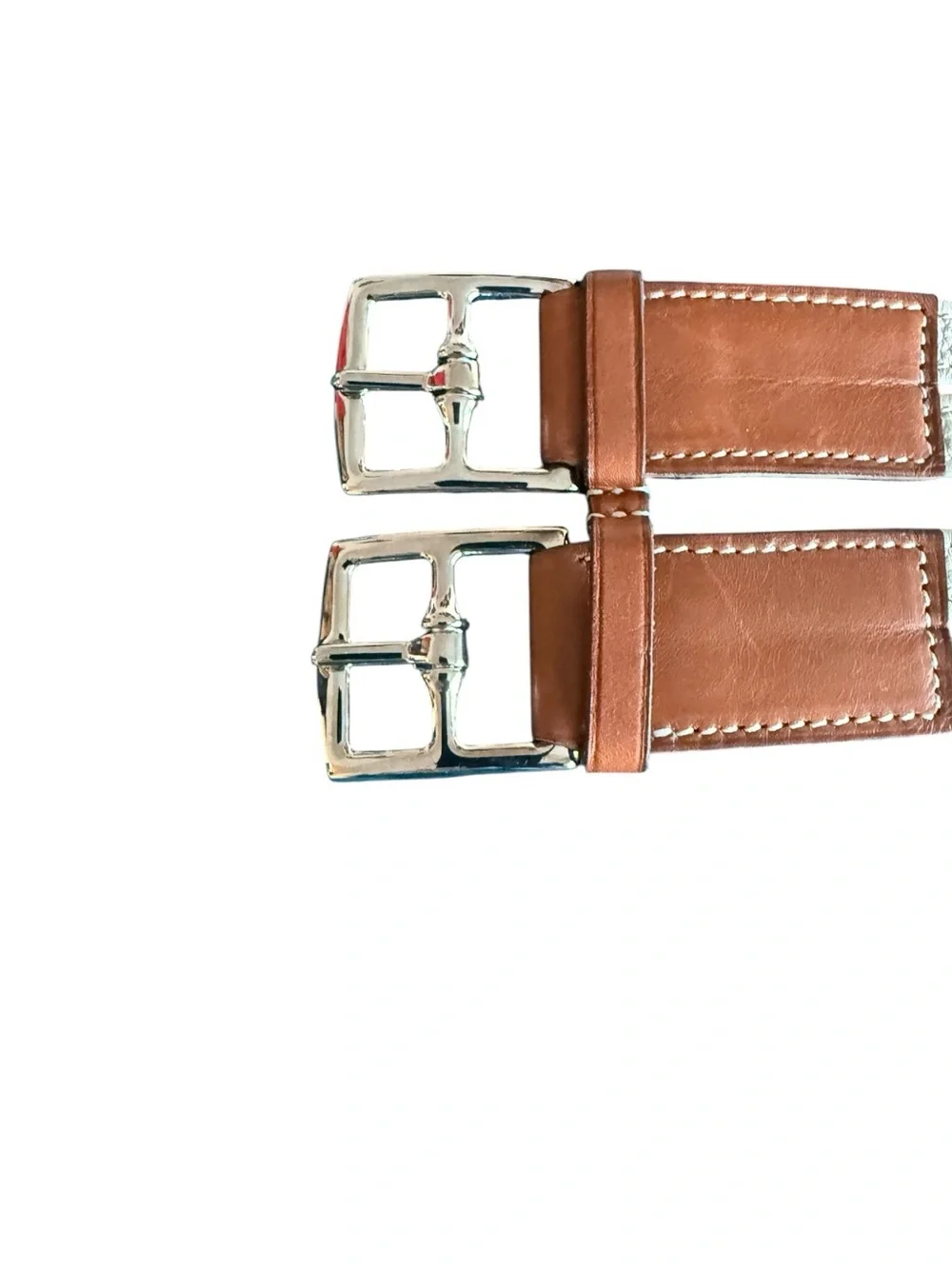 Hermes Two-Tone 2009 Leather Etriviere Double-Strap Belt Sz 31in/80cm (Medium) Hermes Two-Tone 2009 Leather Etriviere Double-Strap Belt Sz  main image 4